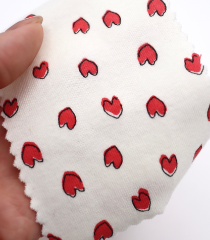 【25SS-030】らくがき風ハートプリントフライス　/0.5ｙあたり=～900円