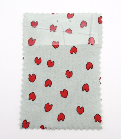 【25SS-030】らくがき風ハートプリントフライス　/0.5ｙあたり=～900円