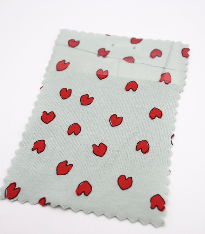 【25SS-030】らくがき風ハートプリントフライス　/0.5ｙあたり=～900円