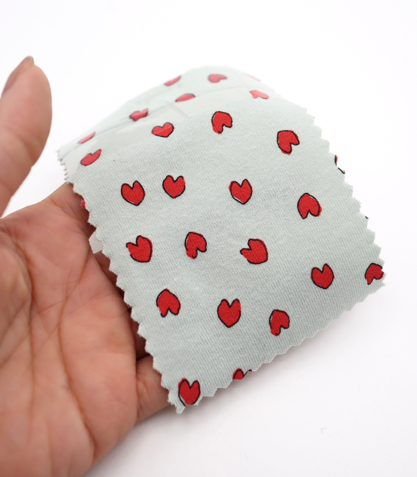 【25SS-030】らくがき風ハートプリントフライス　/0.5ｙあたり=～900円