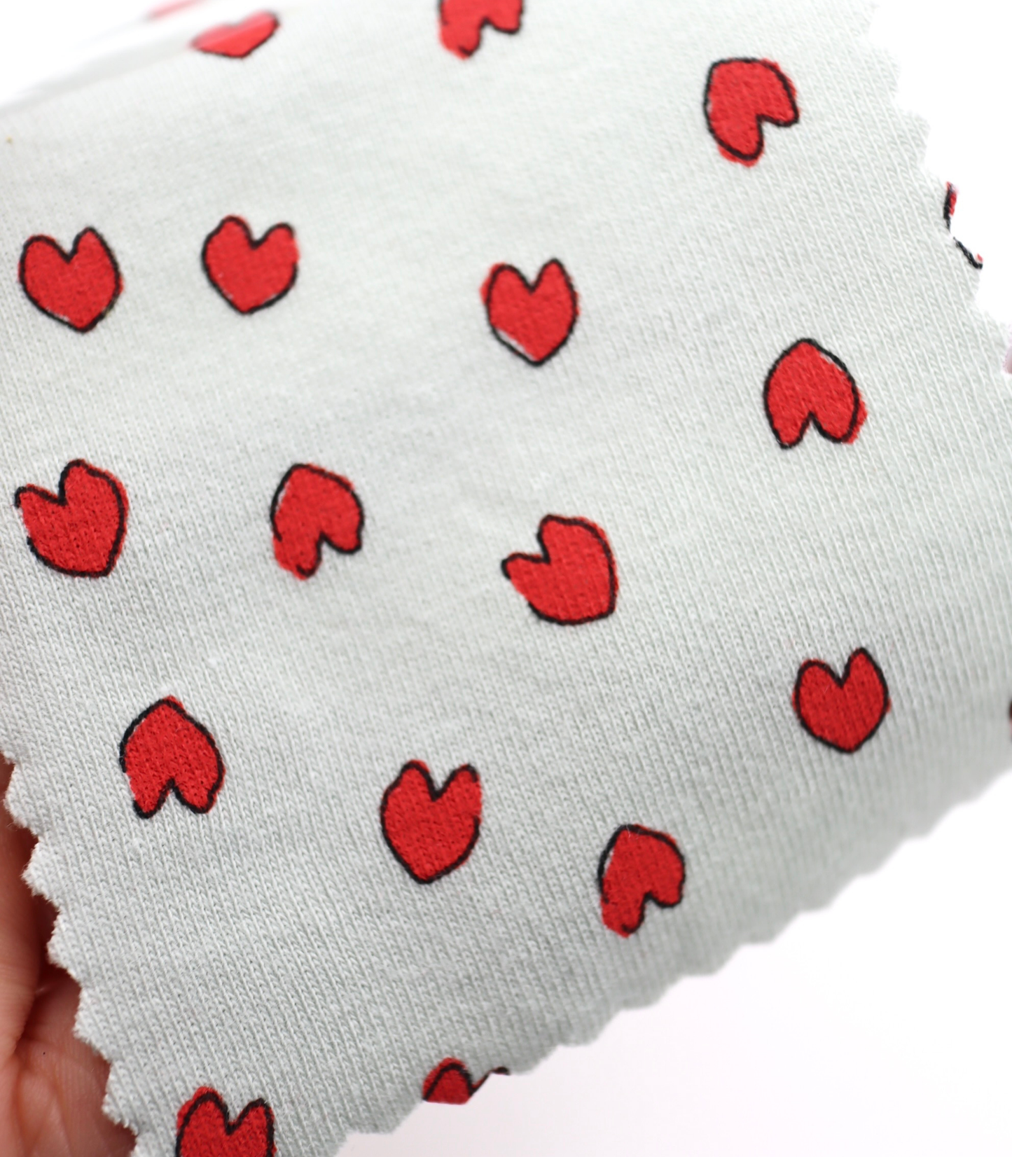 【25SS-030】らくがき風ハートプリントフライス　/0.5ｙあたり=～900円