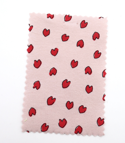 【25SS-030】らくがき風ハートプリントフライス　/0.5ｙあたり=～900円