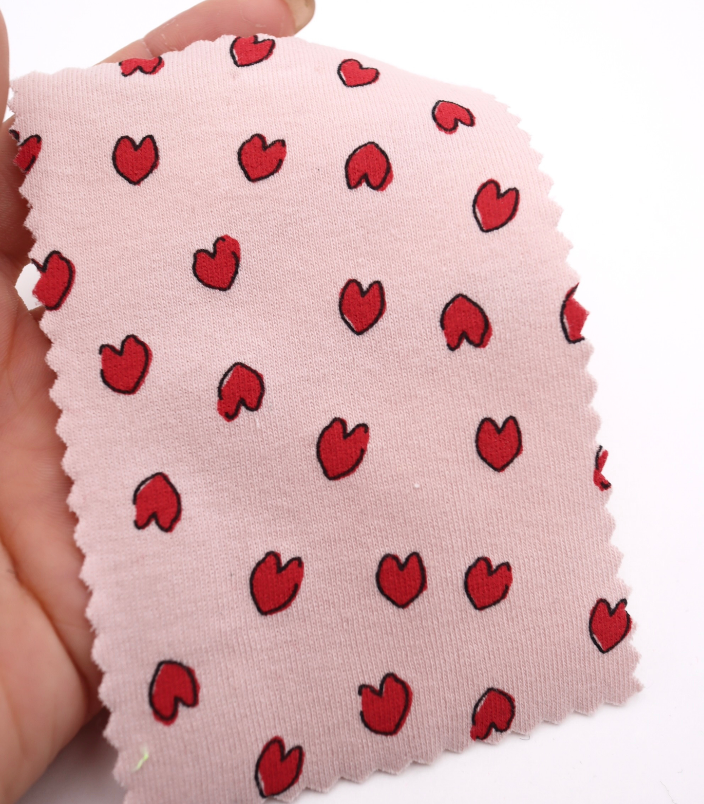 【25SS-030】らくがき風ハートプリントフライス　/0.5ｙあたり=～900円