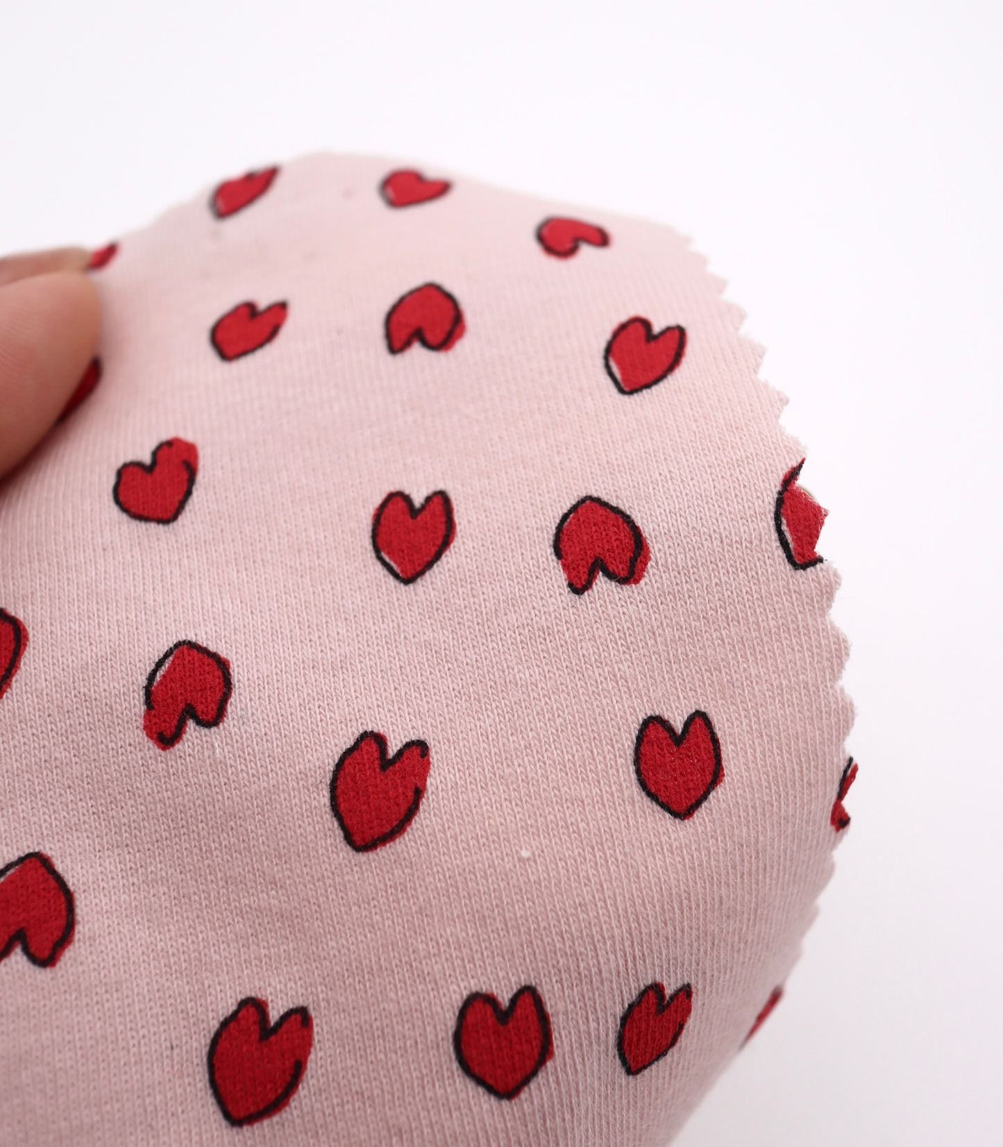 【25SS-030】らくがき風ハートプリントフライス　/0.5ｙあたり=～900円