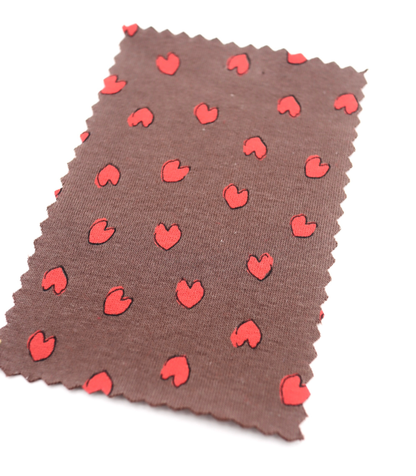 【25SS-030】らくがき風ハートプリントフライス　/0.5ｙあたり=～900円