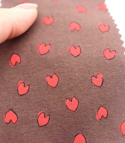 【25SS-030】らくがき風ハートプリントフライス　/0.5ｙあたり=～900円