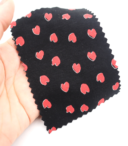 【25SS-030】らくがき風ハートプリントフライス　/0.5ｙあたり=～900円