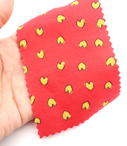 【25SS-030】らくがき風ハートプリントフライス　/0.5ｙあたり=～900円
