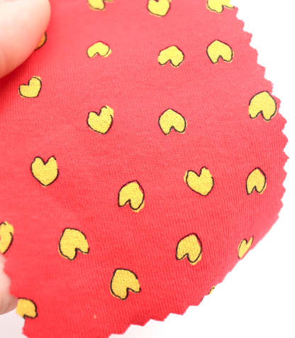 【25SS-030】らくがき風ハートプリントフライス　/0.5ｙあたり=～900円