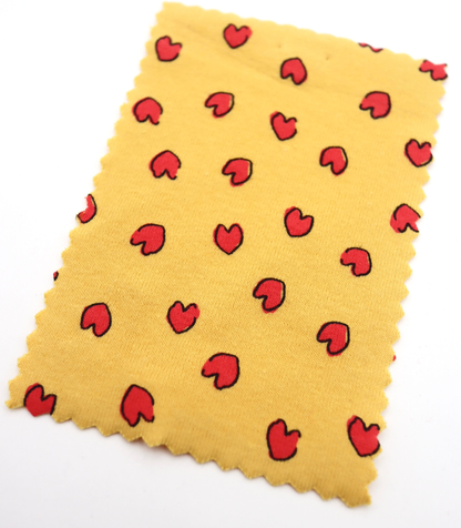 【25SS-030】らくがき風ハートプリントフライス　/0.5ｙあたり=～900円