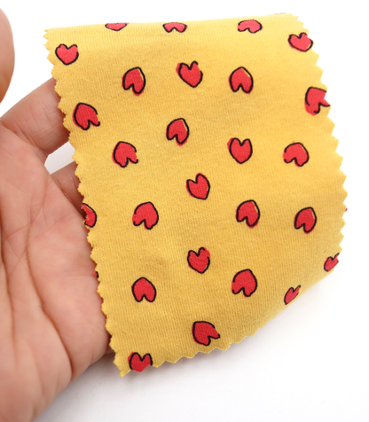 【25SS-030】らくがき風ハートプリントフライス　/0.5ｙあたり=～900円