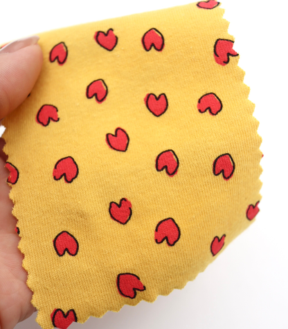 【25SS-030】らくがき風ハートプリントフライス　/0.5ｙあたり=～900円