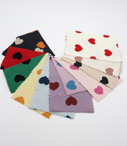 【25SS-034】ハートプリントベアフライス　/0.5ｙあたり=～1095円