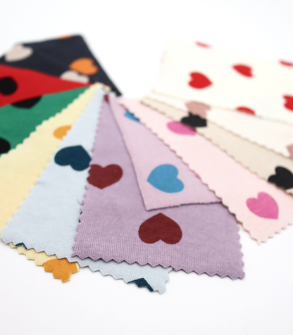 【25SS-034】ハートプリントベアフライス　/0.5ｙあたり=～1095円