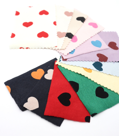 【25SS-034】ハートプリントベアフライス　/0.5ｙあたり=～1095円