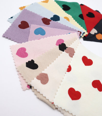 【25SS-034】ハートプリントベアフライス　/0.5ｙあたり=～1095円