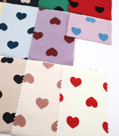 【25SS-034】ハートプリントベアフライス　/0.5ｙあたり=～1095円