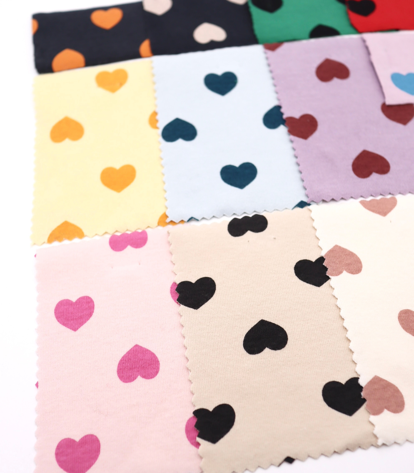 【25SS-034】ハートプリントベアフライス　/0.5ｙあたり=～1095円