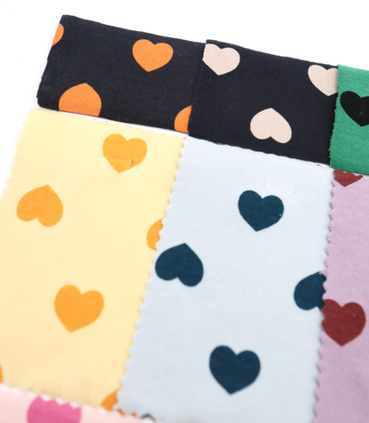 【25SS-034】ハートプリントベアフライス　/0.5ｙあたり=～1095円