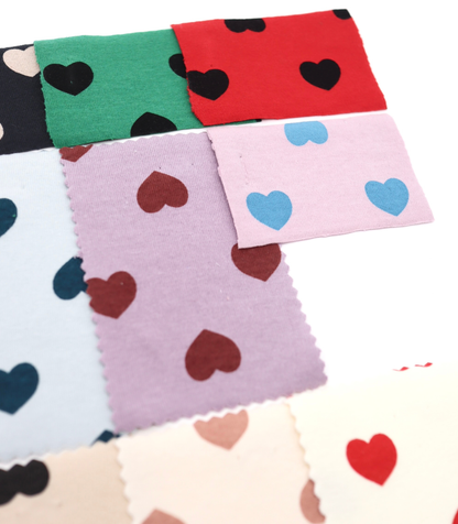 【25SS-034】ハートプリントベアフライス　/0.5ｙあたり=～1095円