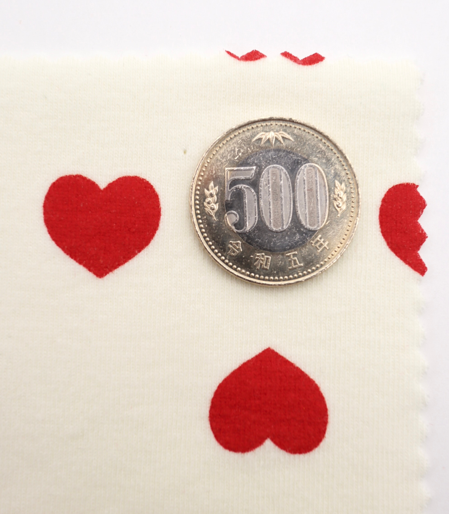 【25SS-034】ハートプリントベアフライス　/0.5ｙあたり=～1095円