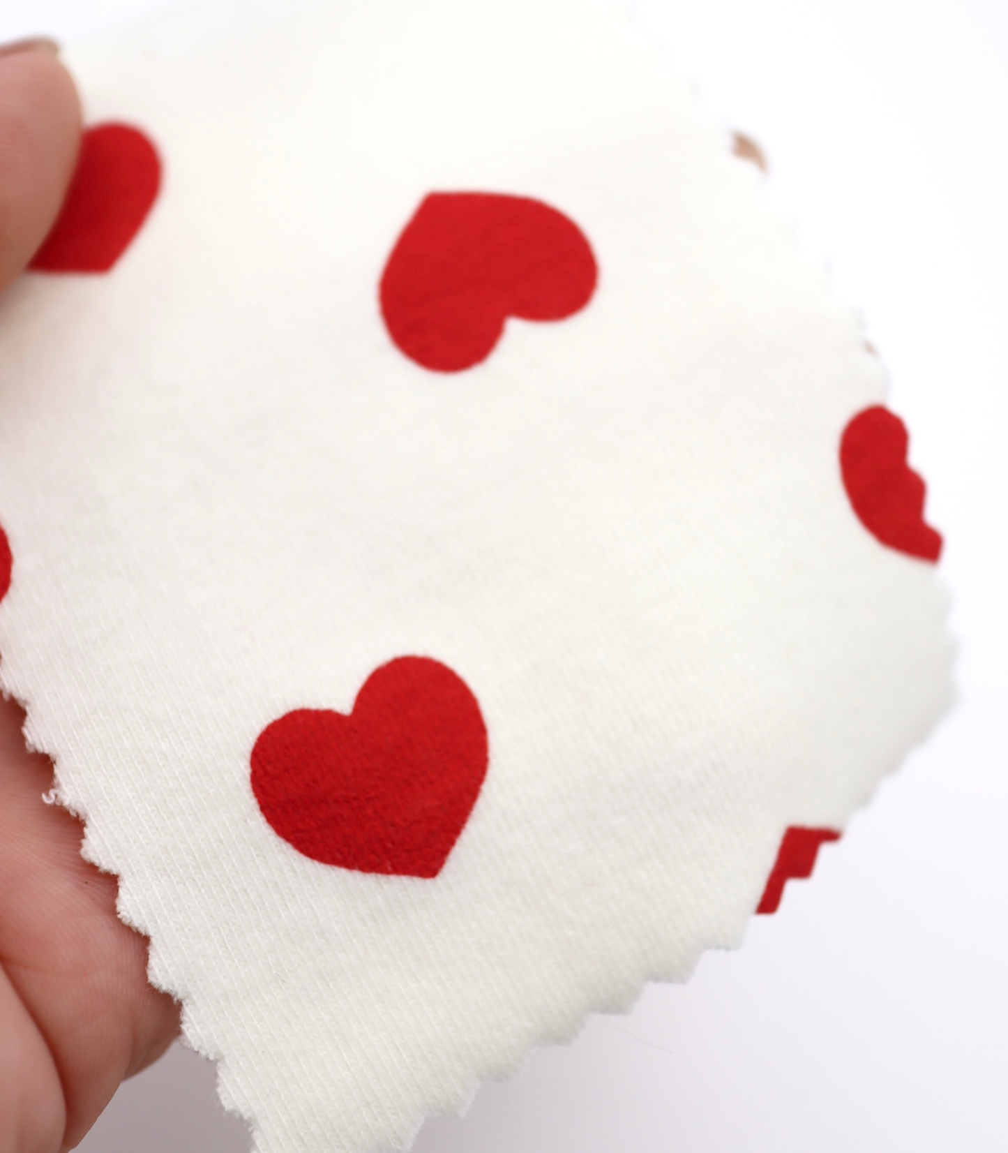 【25SS-034】ハートプリントベアフライス　/0.5ｙあたり=～1095円