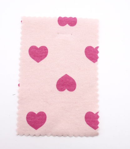 【25SS-034】ハートプリントベアフライス　/0.5ｙあたり=～1095円