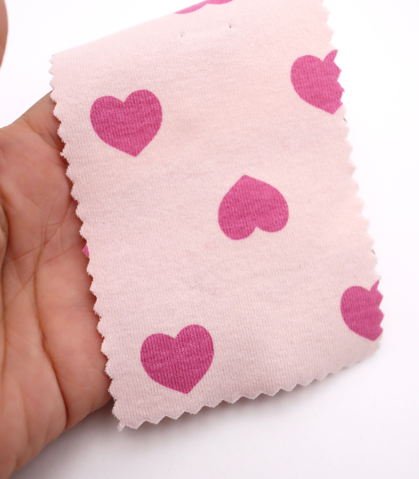 【25SS-034】ハートプリントベアフライス　/0.5ｙあたり=～1095円