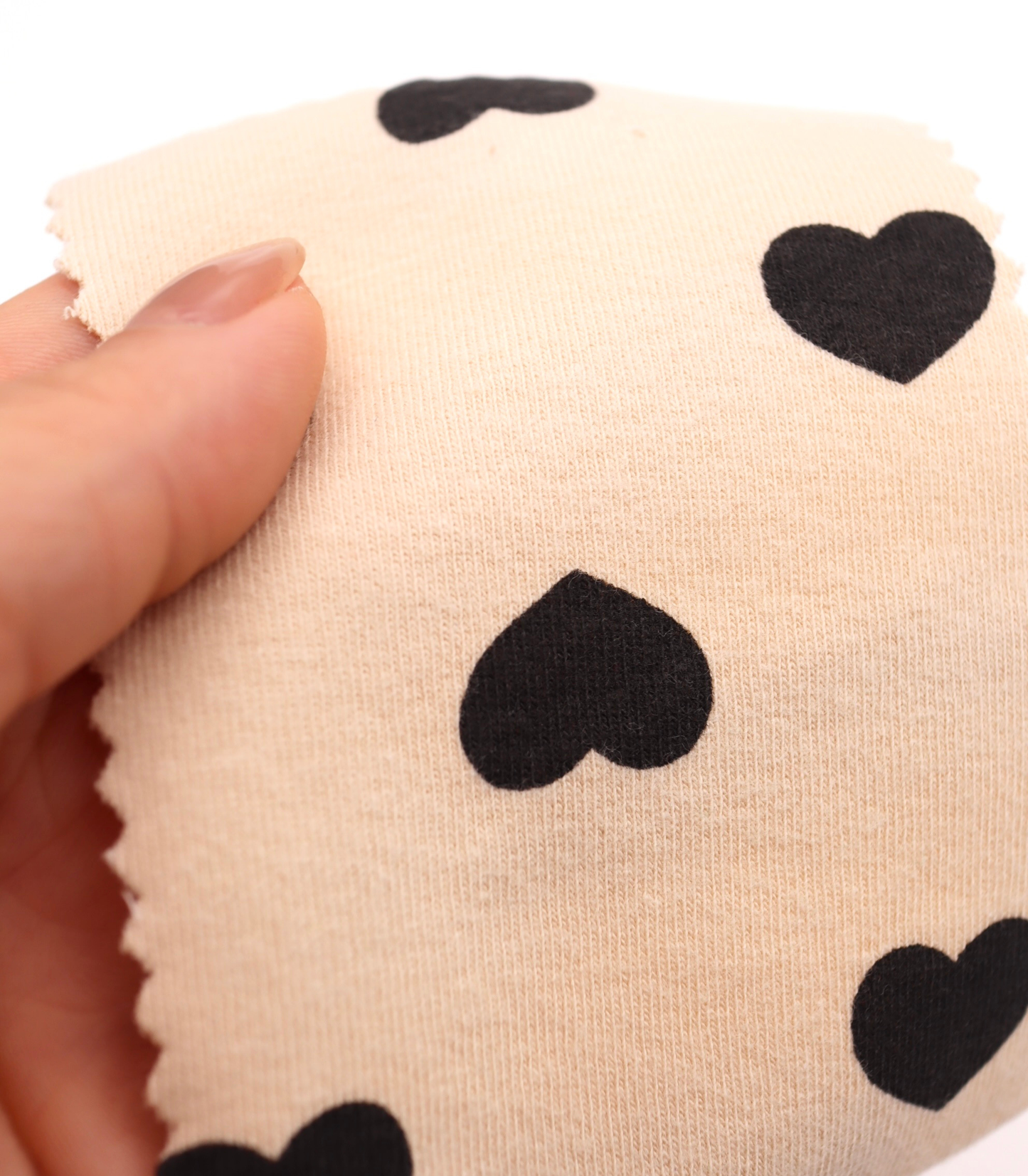 【25SS-034】ハートプリントベアフライス　/0.5ｙあたり=～1095円