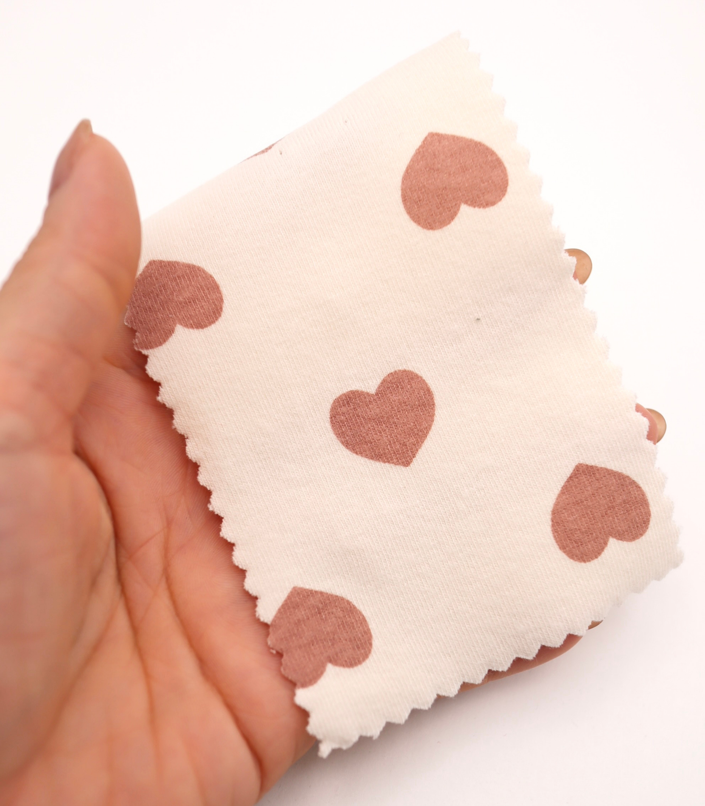 【25SS-034】ハートプリントベアフライス　/0.5ｙあたり=～1095円