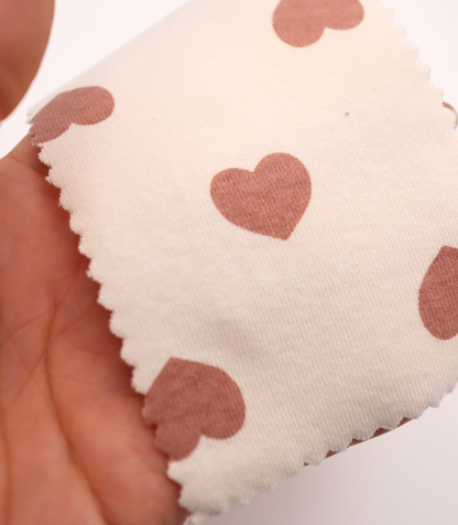 【25SS-034】ハートプリントベアフライス　/0.5ｙあたり=～1095円