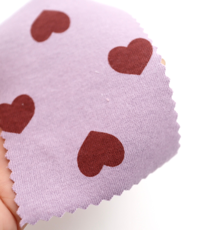 【25SS-034】ハートプリントベアフライス　/0.5ｙあたり=～1095円