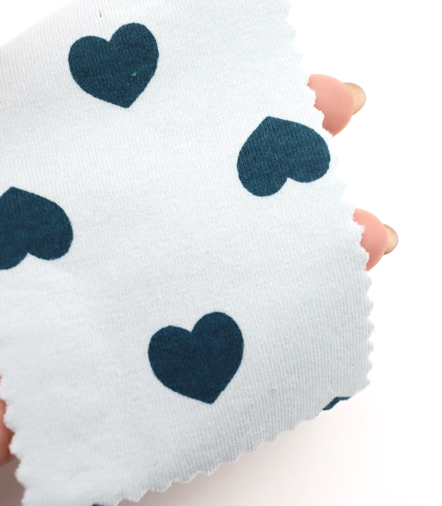 【25SS-034】ハートプリントベアフライス　/0.5ｙあたり=～1095円