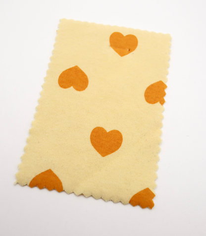 【25SS-034】ハートプリントベアフライス　/0.5ｙあたり=～1095円