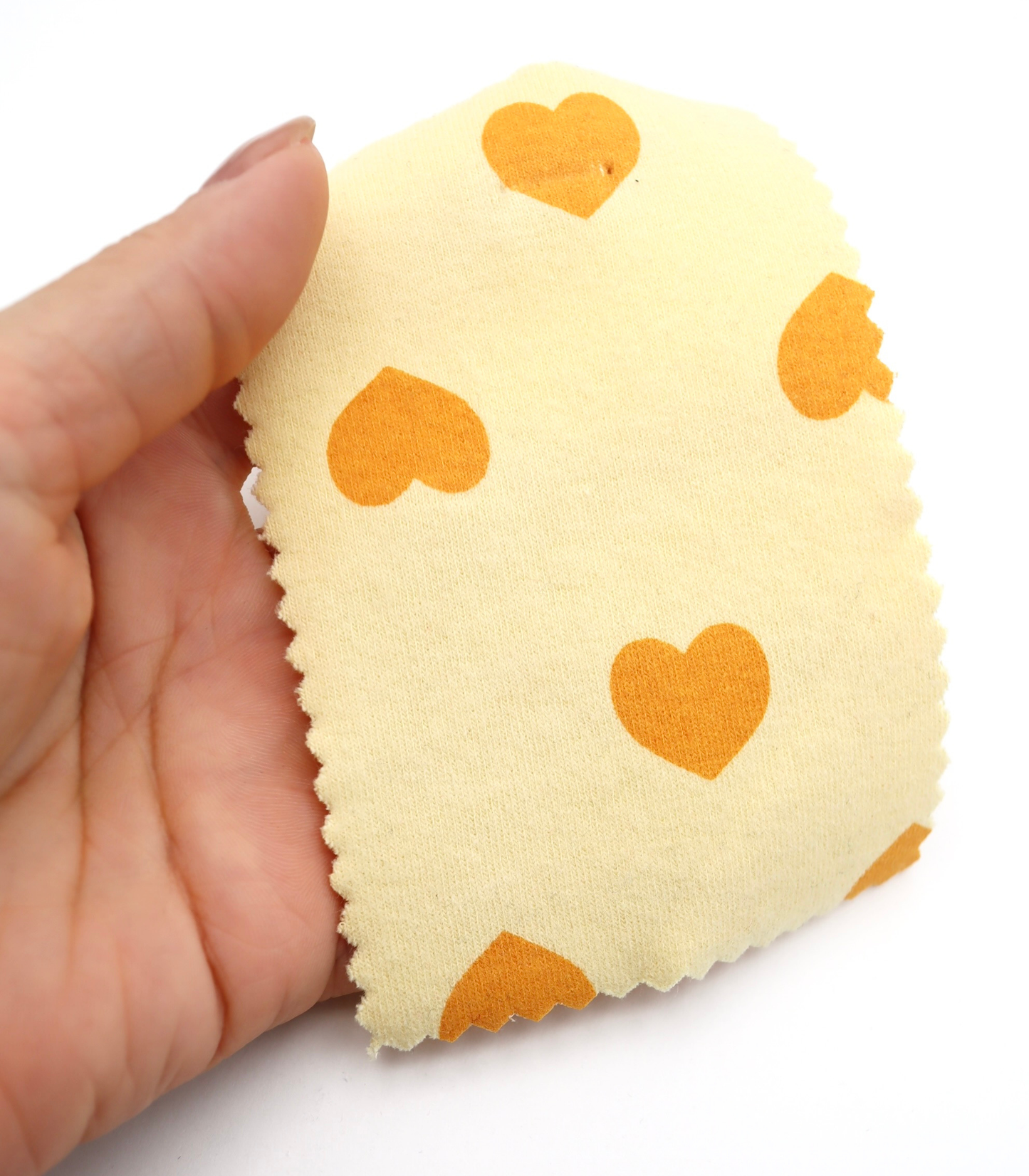 【25SS-034】ハートプリントベアフライス　/0.5ｙあたり=～1095円