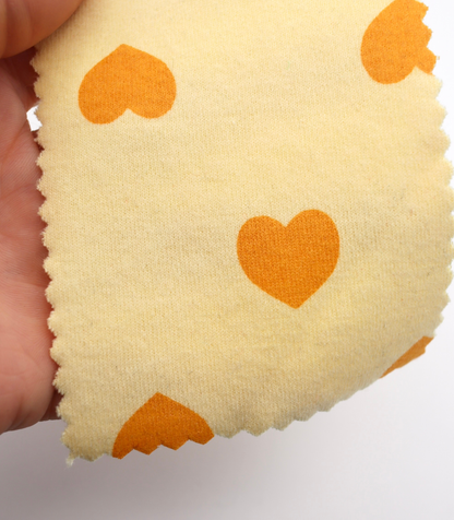 【25SS-034】ハートプリントベアフライス　/0.5ｙあたり=～1095円