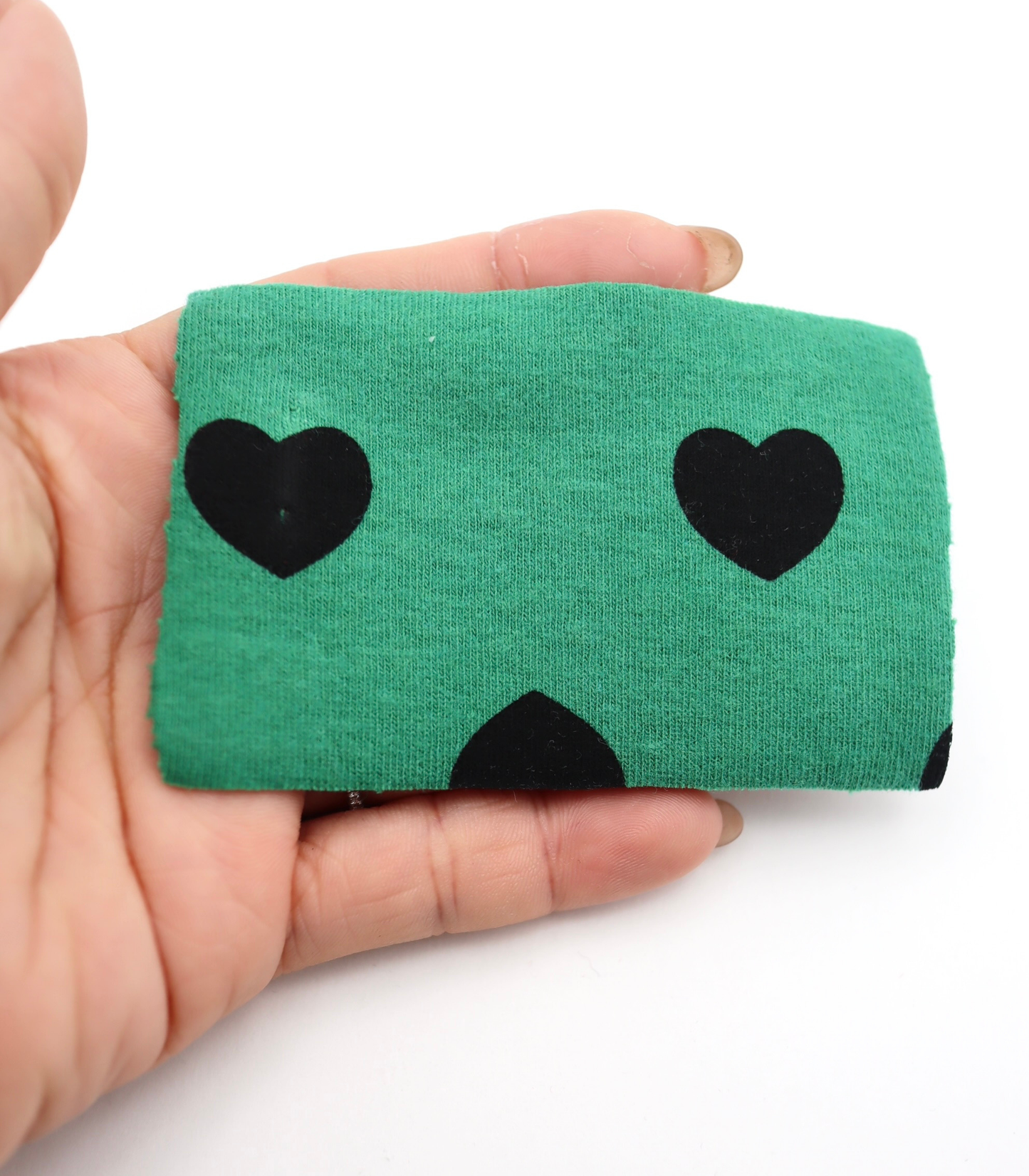 【25SS-034】ハートプリントベアフライス　/0.5ｙあたり=～1095円