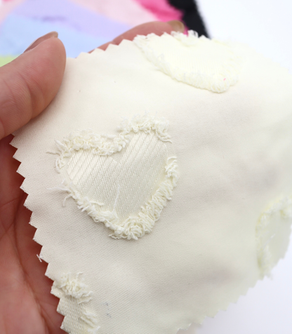 【25SS-042】ハートフリンジジャガードタフタ　/0.5ｙあたり=～850円