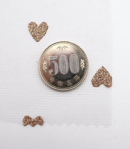 【25SS-055】ハートラメ刺繍チュール　/0.5ｙあたり=～540円