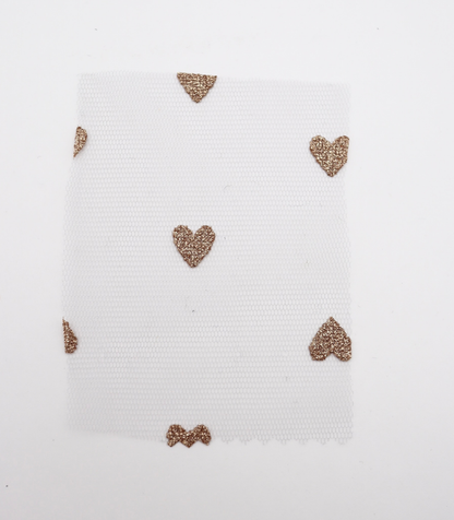 【25SS-055】ハートラメ刺繍チュール　/0.5ｙあたり=～540円
