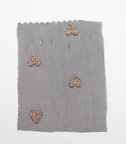 【25SS-055】ハートラメ刺繍チュール　/0.5ｙあたり=～540円