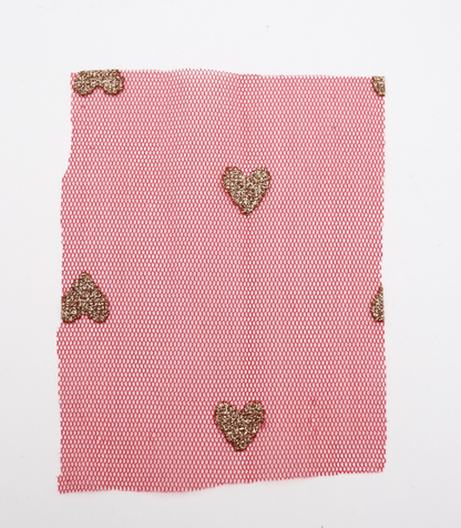 【25SS-055】ハートラメ刺繍チュール　/0.5ｙあたり=～540円