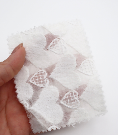 【25SS-054】起毛ハート刺繍オーガンジー　/0.5ｙあたり=～1125円