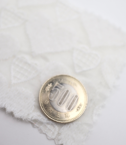 【25SS-054】起毛ハート刺繍オーガンジー　/0.5ｙあたり=～1125円