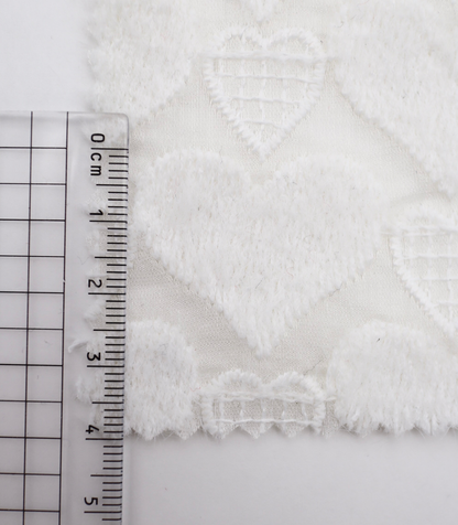 【25SS-054】起毛ハート刺繍オーガンジー　/0.5ｙあたり=～1125円