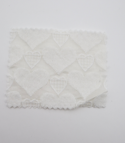 【25SS-054】起毛ハート刺繍オーガンジー　/0.5ｙあたり=～1125円