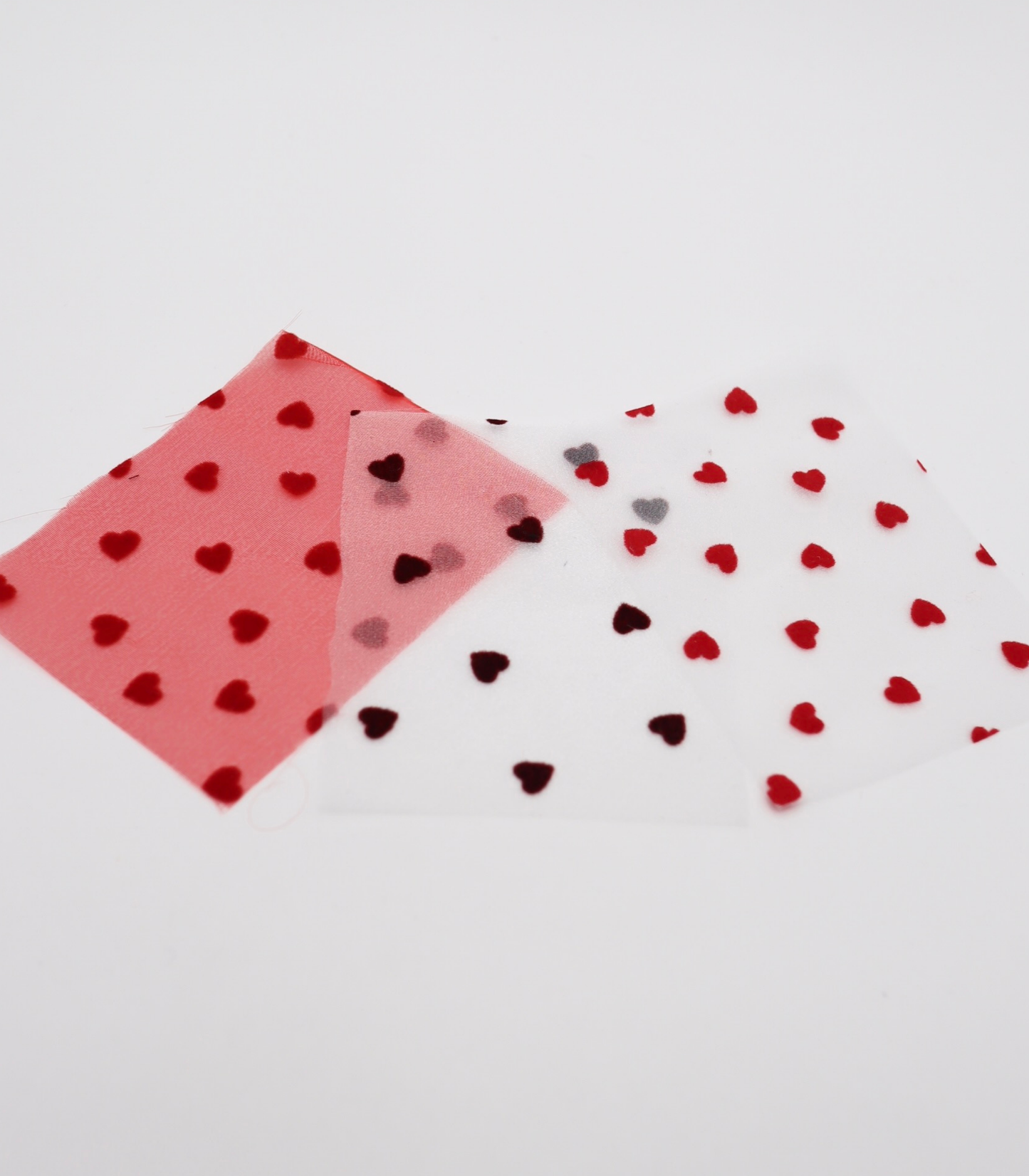 【25SS-053】ハートフロッキープリントオーガンジー　/0.5ｙあたり=～665円