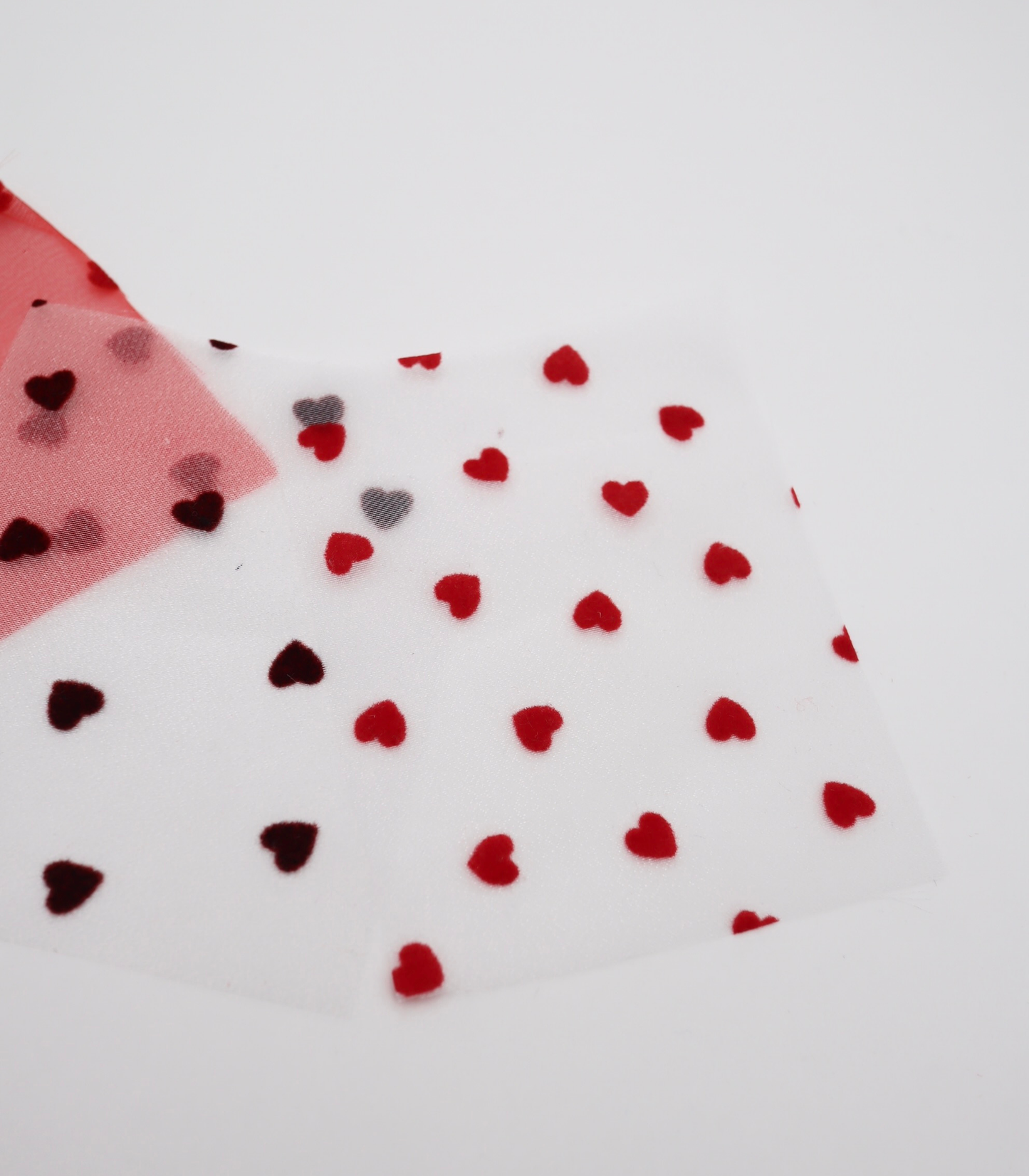 【25SS-053】ハートフロッキープリントオーガンジー　/0.5ｙあたり=～665円