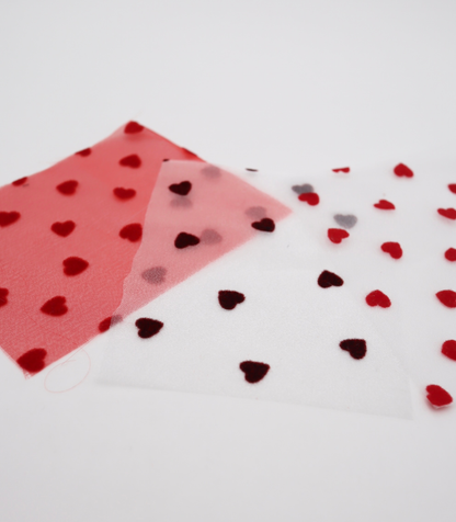 【25SS-053】ハートフロッキープリントオーガンジー　/0.5ｙあたり=～665円