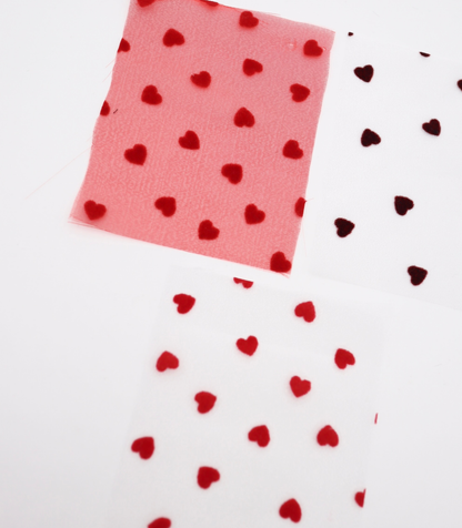 【25SS-053】ハートフロッキープリントオーガンジー　/0.5ｙあたり=～665円